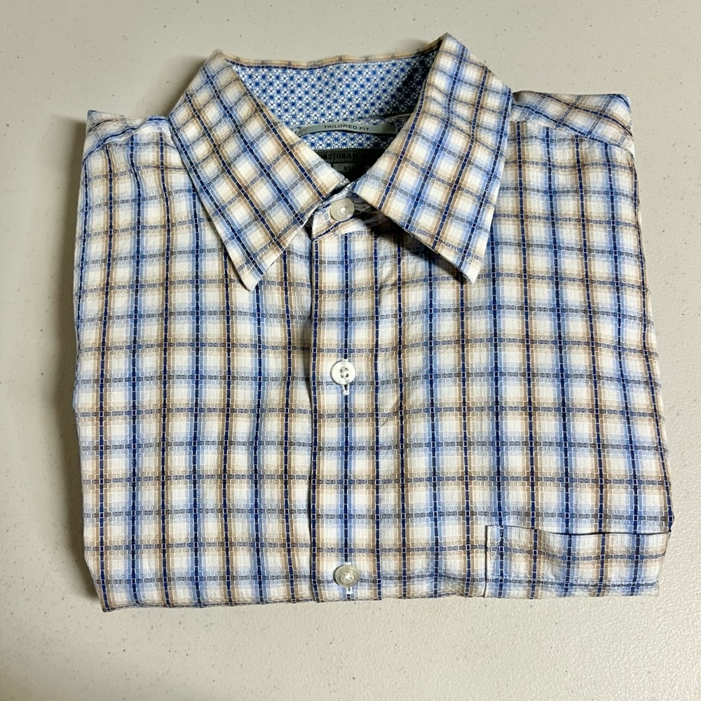 Johnston & Murphy Men’s Tailored Fit Button Down Shirt Size XL